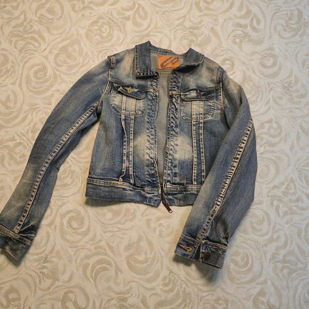 FB Sister Stylish Blue Denim Jacket Size Small